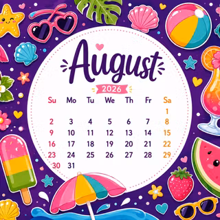 2026 August Calendar