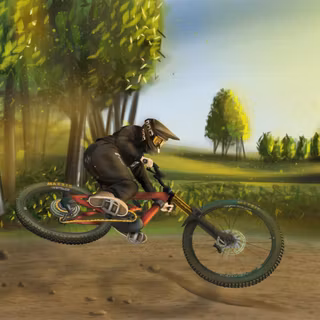 Mountain MTB Rider Downhill Forest