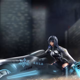 Eula Genshin Impact Cyberpunk