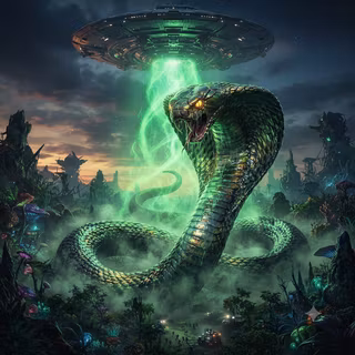 UFO uses growth ray on a King Cobra