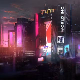 Neon Nights Cyberpunk City Skyline