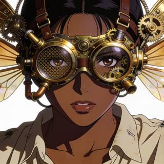 Steampunk Fly Anime Girl