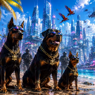 Doberman, Rottweiler, and Pinscher, Cyberpunk