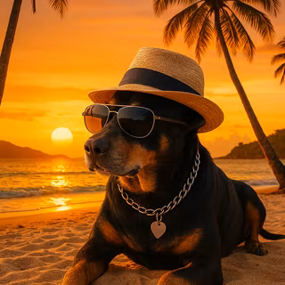Pinscher with Sunglasses
