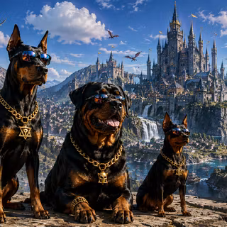 Cool Dogs Medieval Background