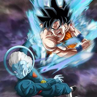 Goku  autonomous UItra instinct sign vs the grand priest dragon Ball super wallpapers 