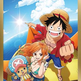 Luffy and Nami cHopper  on the suney one piece wallpaper