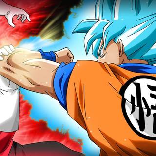 Goku Super Saiyan God super saiyan  Kaiokan x's 20 vs Jiren from the tournament of  power final battle