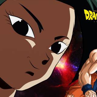 Kefla base form and Goku super Saiyan God super Saiyan blue form Dragon ball super wallpaper