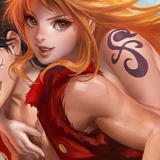 Luffy and Nami  one piece 4k wallpaper