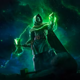 Doctor Doom Holding Mjolnir