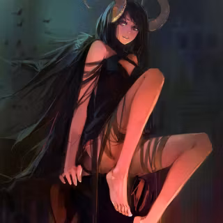 Demon Girl city Night wallpaper