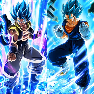 Gogeta super Saiyan blue and  Vegito super saiyan blue wallpaper 