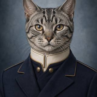 Naval commander cat phone wallpaper - AI-styled from a photo of my cat (more styles: furwall.kukukala.com)