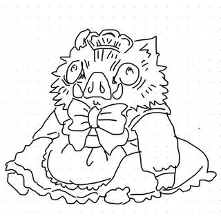 Inosuke in a maid costume 