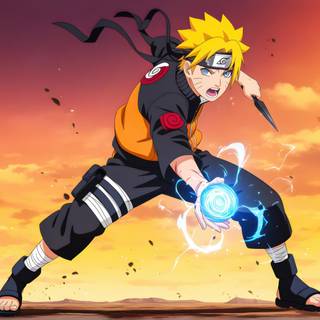 Naruto doing Rasenga