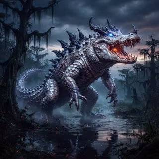 Demonic White Alligator