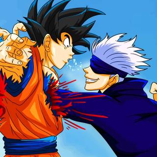 Base Goku vs Gojo wallpaper