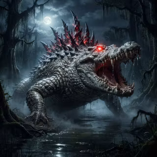 Demonic White Crocodile