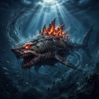 Demonic Great White Shark