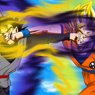 Goku black Base form  vs Goku super Saiyan fight from dragon ball super wallpaper