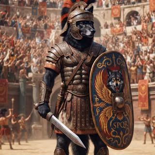 Roman Gladiator Black Wolf