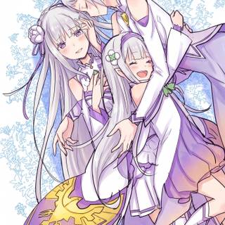 Emilia Family Re:Zero Full HD Phone Wallpaper