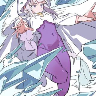 Emilia Fight Magic Ice Re:Zero Full HD Phone Wallpaper