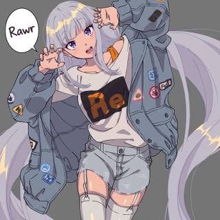Emilia  Rawr Re:Zero Full HD Phone Wallpaper