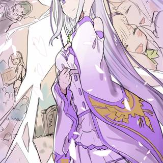 Emilia Memories Re:Zero Full HD Phone Wallpaper