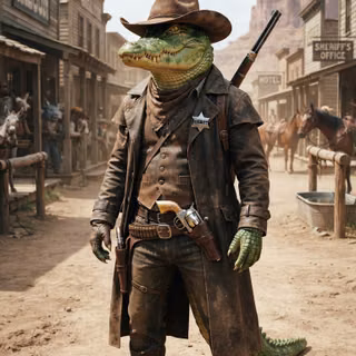 Cowboy Sheriff Crocodile