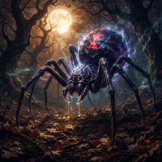 Ancient Halloween Black Widow Spider