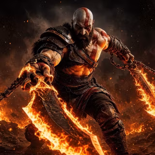 Kratos Warrior Battle Pose
