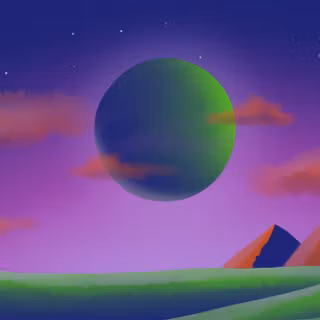 Green Planet Purple Sky Landscape