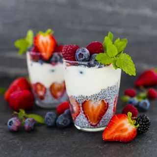 Blueberry Strawberry Berry Fruit Yogurt Food Dessert