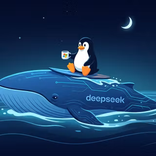 Surf deppseek Linux Wallpaper