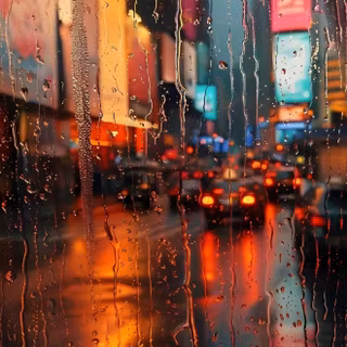 city, rain