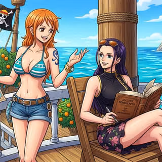 Nami and Robin wallpaper on the sunyy 