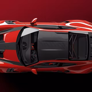 Top-Down Porsche 911 GT3 RS Supercar Illustration - A detailed overhead top-down digital render of a high-performance Porsche 911 GT3 RS featuring signature exposed carbon fiber bonnet stripes, carbon roof, visible interior roll cage, and large rear wing GT spoiler.