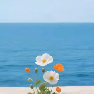 flower, sea, lake