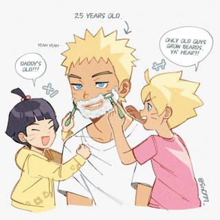 Naruto, Buruto, and Hinawari cute