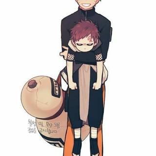 cute Garaa and Naruto wallpaper