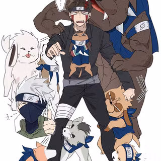 Kakashi wants Kiba to look after all his dogs.
