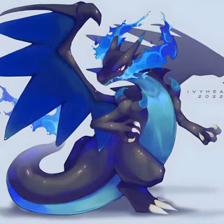 Mega Charizard X fanart by @Ivyheart2022 on ArtStation 4K (3840x2160)