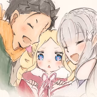 Emilia Subaru and Beatrice Together Re:Zero HD Wallpaper