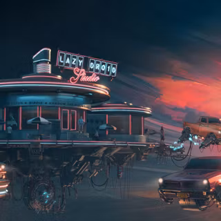 Cyber Hotel Above Space Metaverse Concept