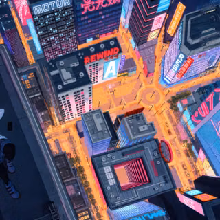 Girl Lying On Rooftop Cyberpunk City