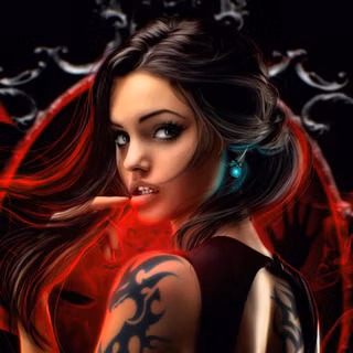 Dark Eyes Fantasy Tattoo Girl 4k Wallpaper,HD Artist Wallpapers,4k Wallpapers,Images,Backgrounds,Photos and Pictures