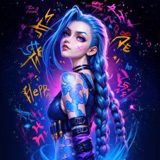 Jinx Wallpaper 4K, Colorful art