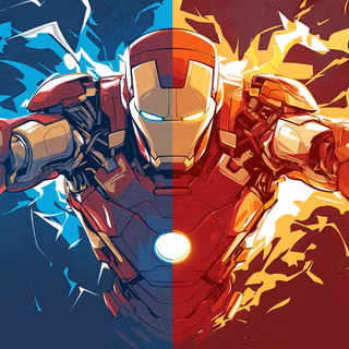 Iron Man Blue and Red Desktop Wallpaper - Iron Man Wallpaper 4K